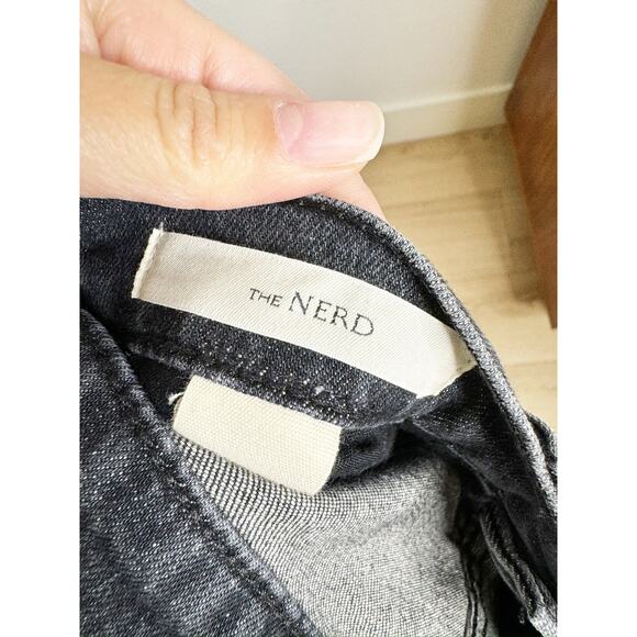 THE GREAT. The Nerd Black Button Fly Flare Crop Denim Jeans US 27 - Picture 8 of 9